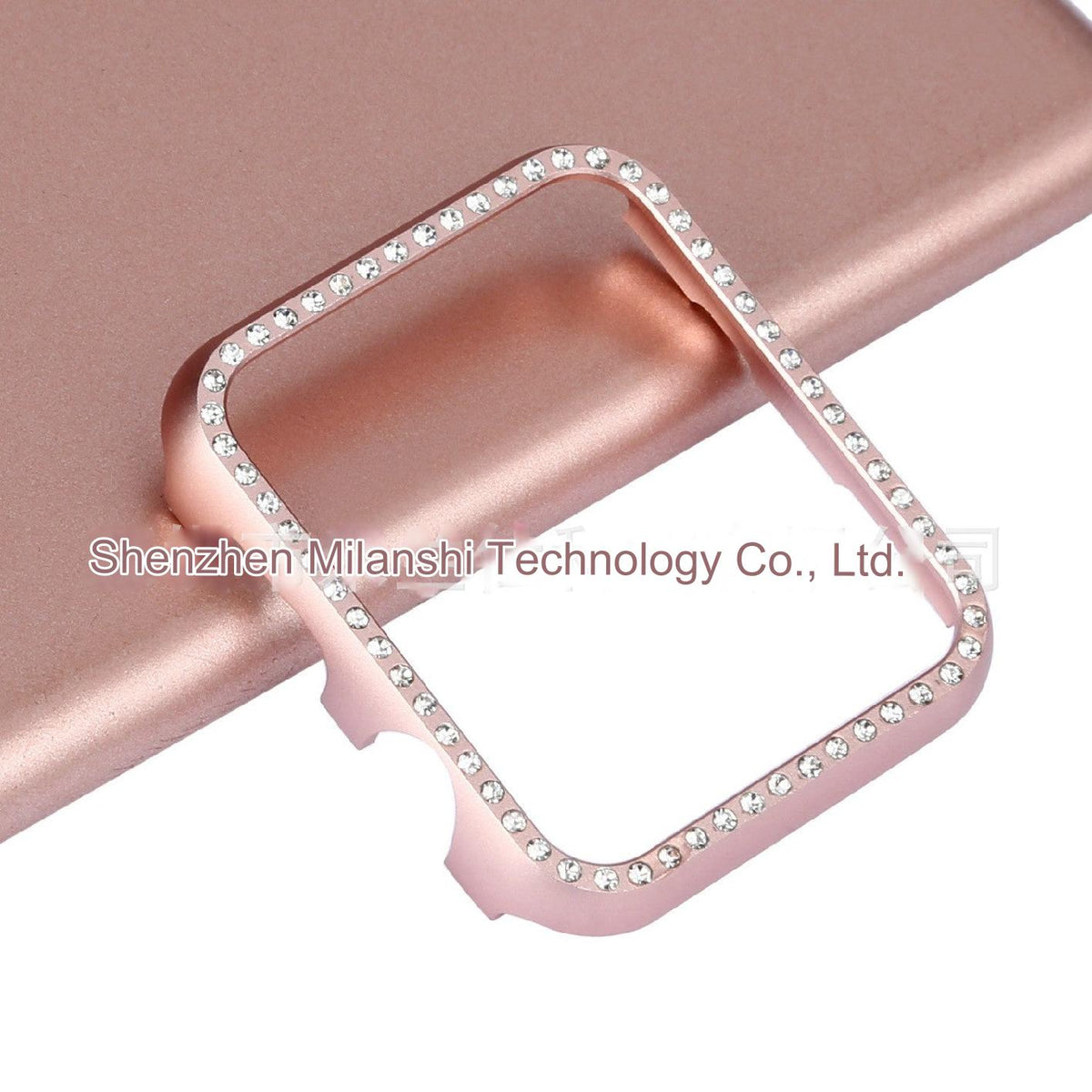 Diamond-studded case showcasing rose pink