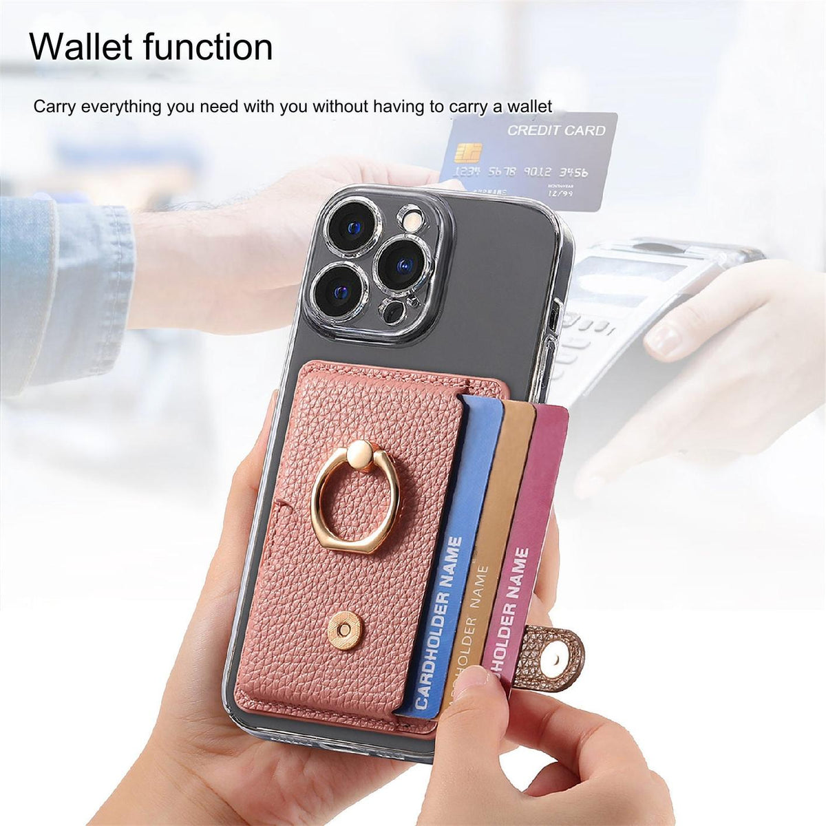 Image of slim card holder in brown