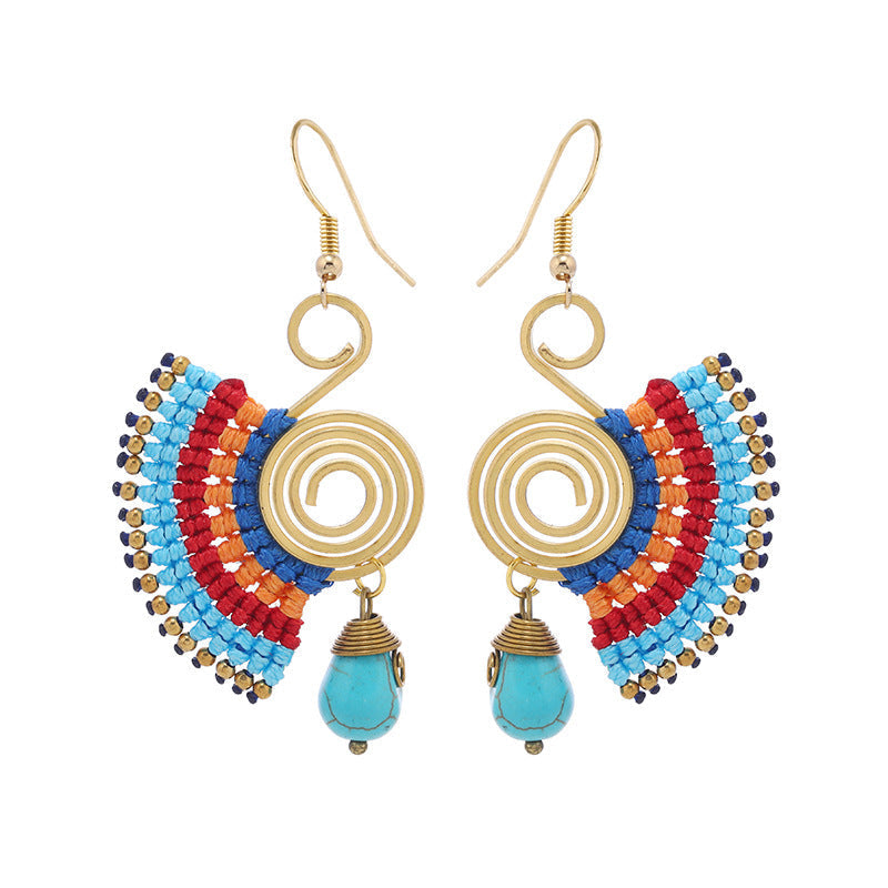 Handmade Bohemian Woven Earrings Design 5