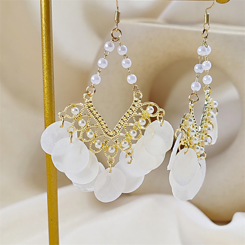 Chic Vintage Shell Tassel Earrings image 3