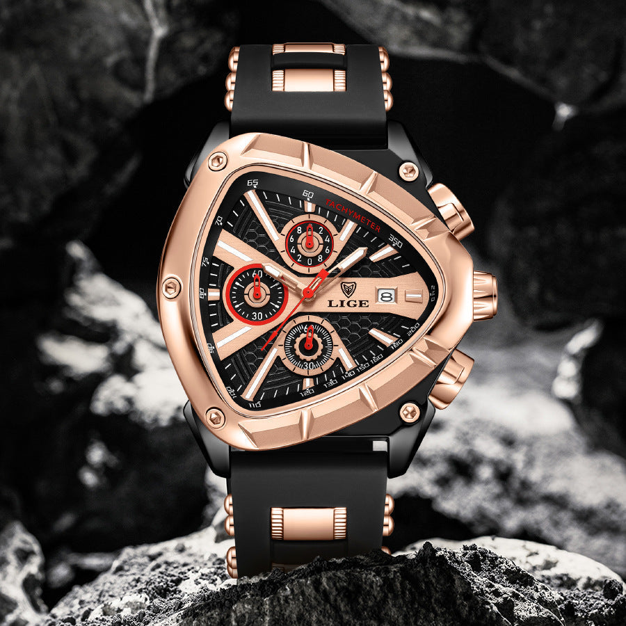 Zinc alloy case men's watch showcasing craftsmanship