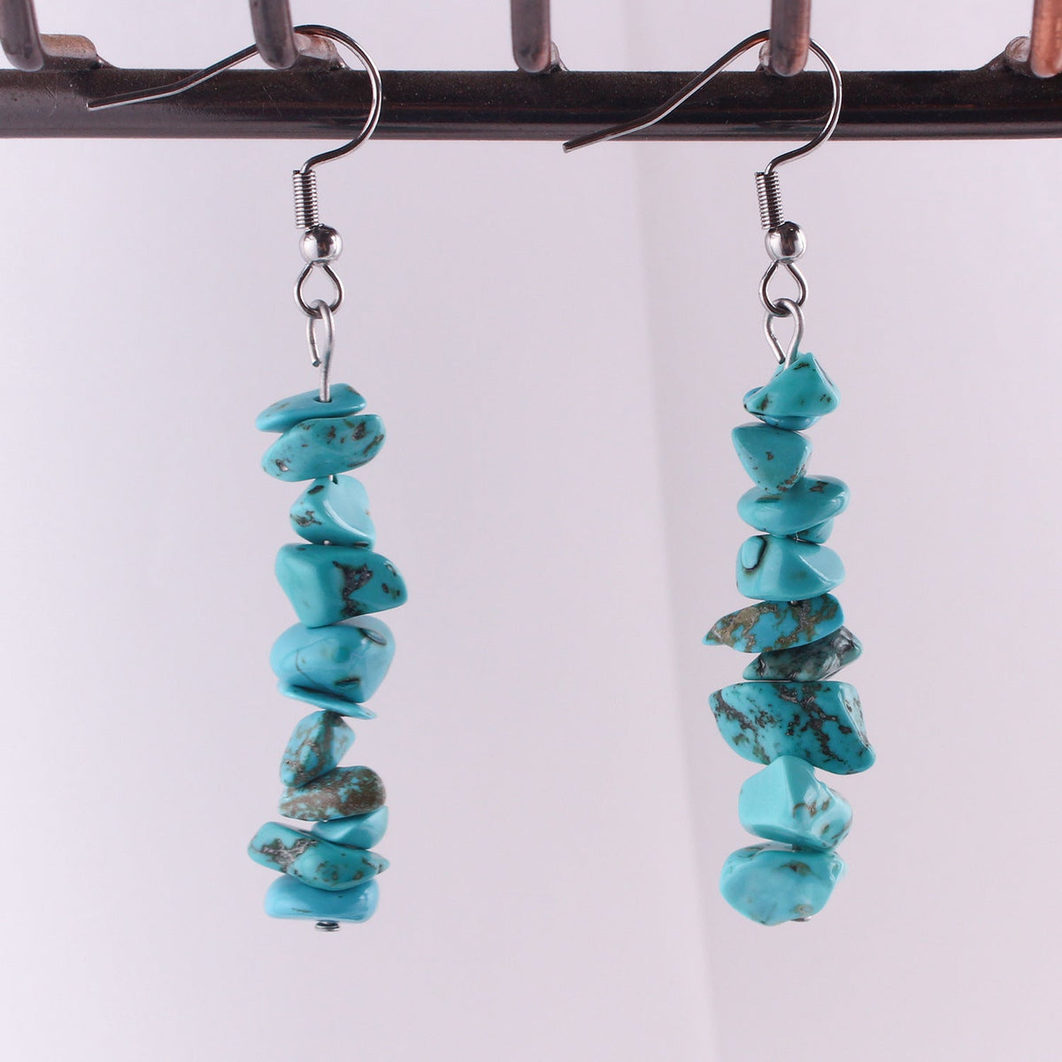 Handmade Natural Stone Crystal Drop Earrings Image 4
