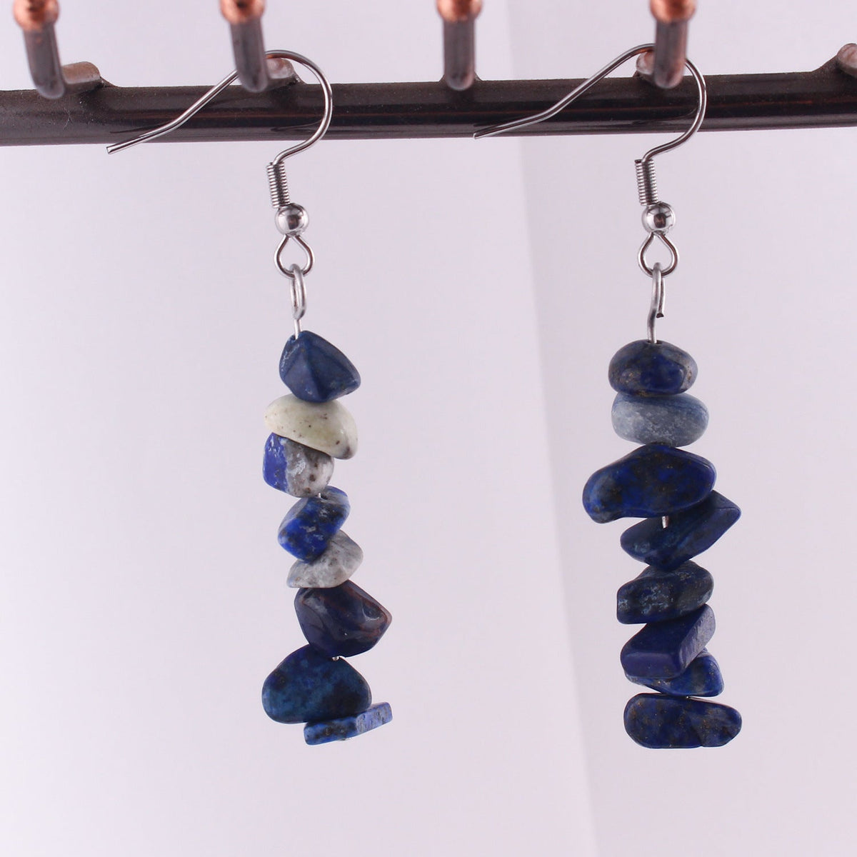 Handmade Natural Stone Crystal Drop Earrings Image 5