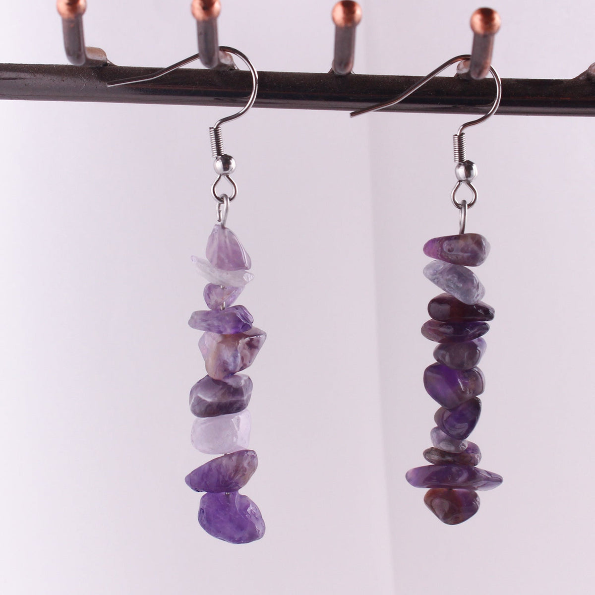 Handmade Natural Stone Crystal Drop Earrings Image 7