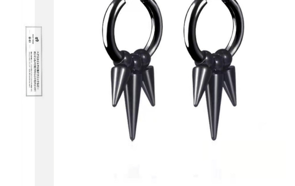 black and steel colour options for earrings