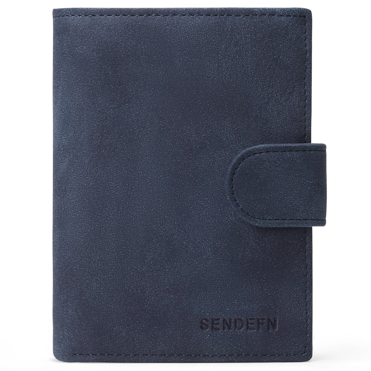 Compact blue-black leather wallet design