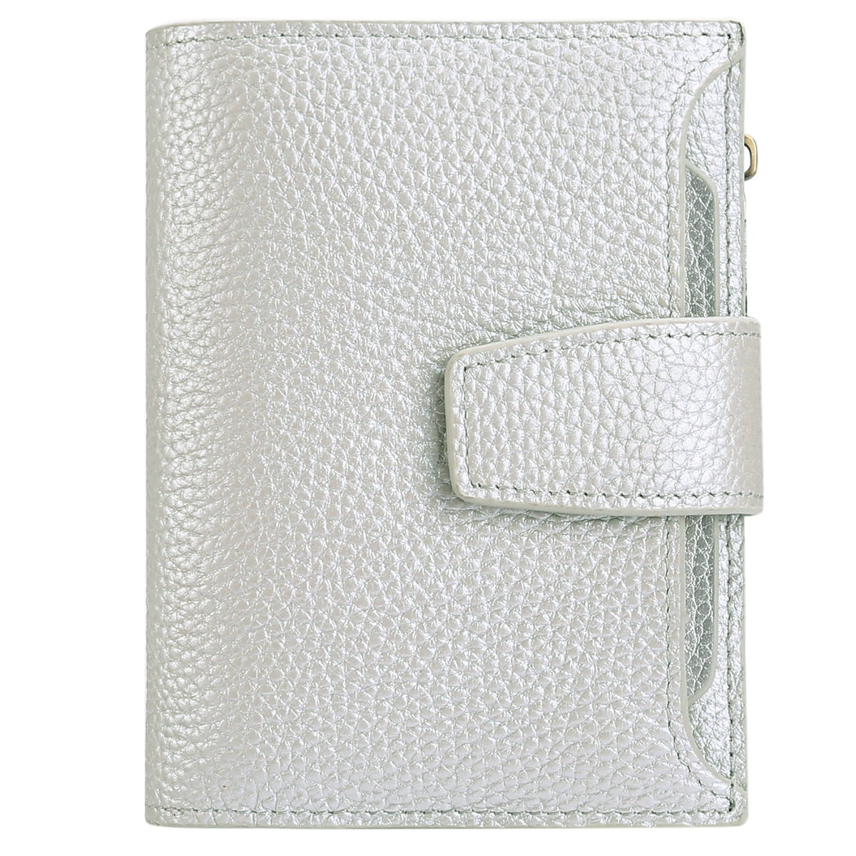 Caramel leather wallet showcased with a gift box