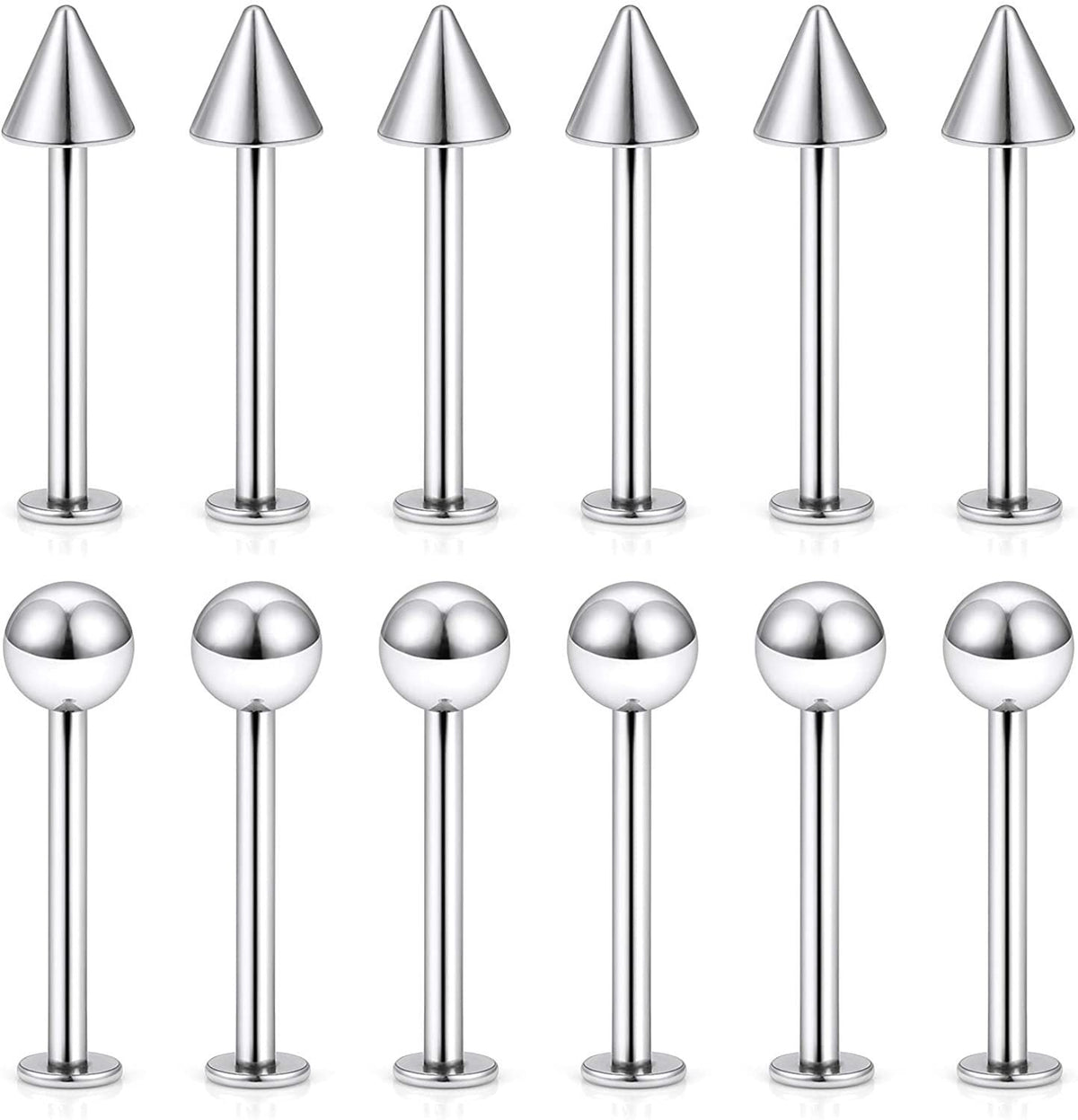 Geometric titanium lip piercing stud design 3